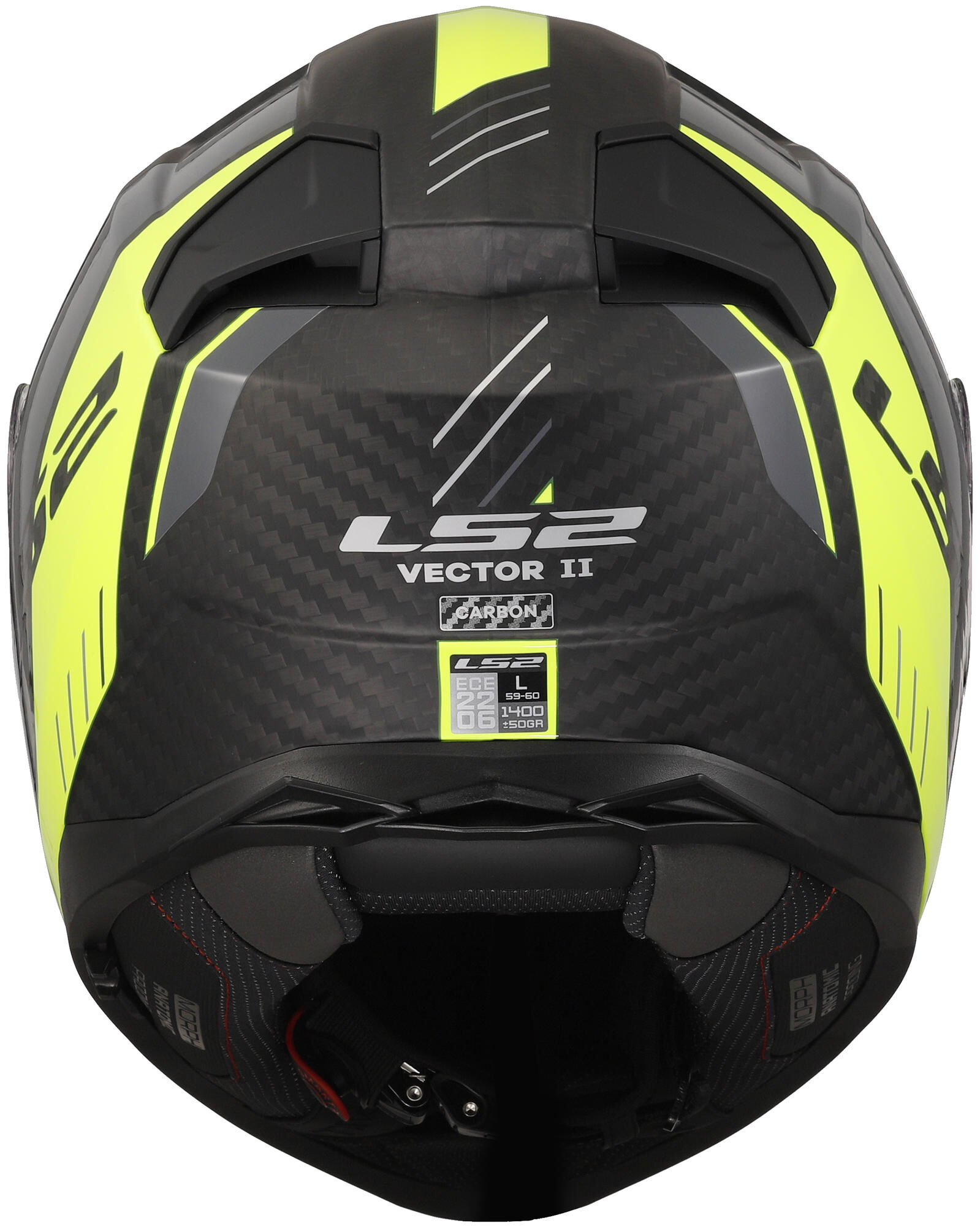 LS2 integraalhelm "ff811 vector ii carbon grid". helmet ff811 vector ii carb.grid m bl./yel. afbeelding