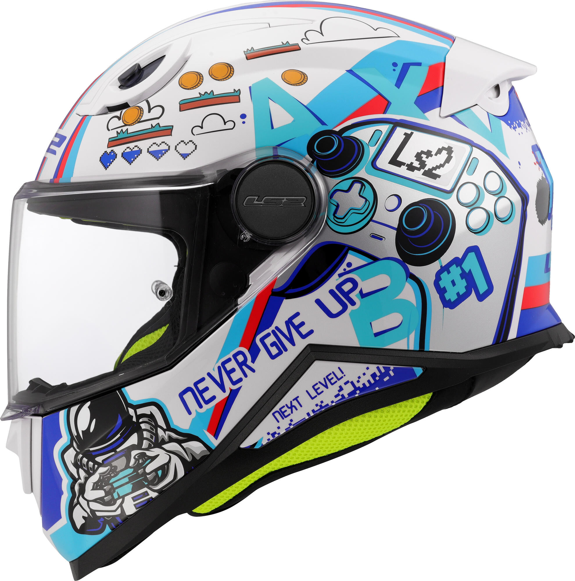LS2 kinder integraalhelm ff812 kid next level. helmet kid ff812 next level white gr. l