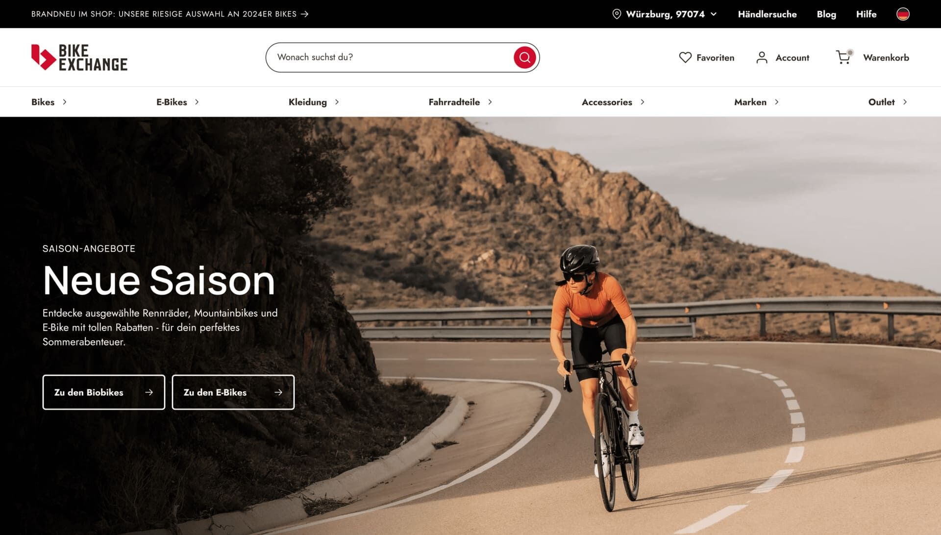 BikeExchange Kategorieseite Hero Banner