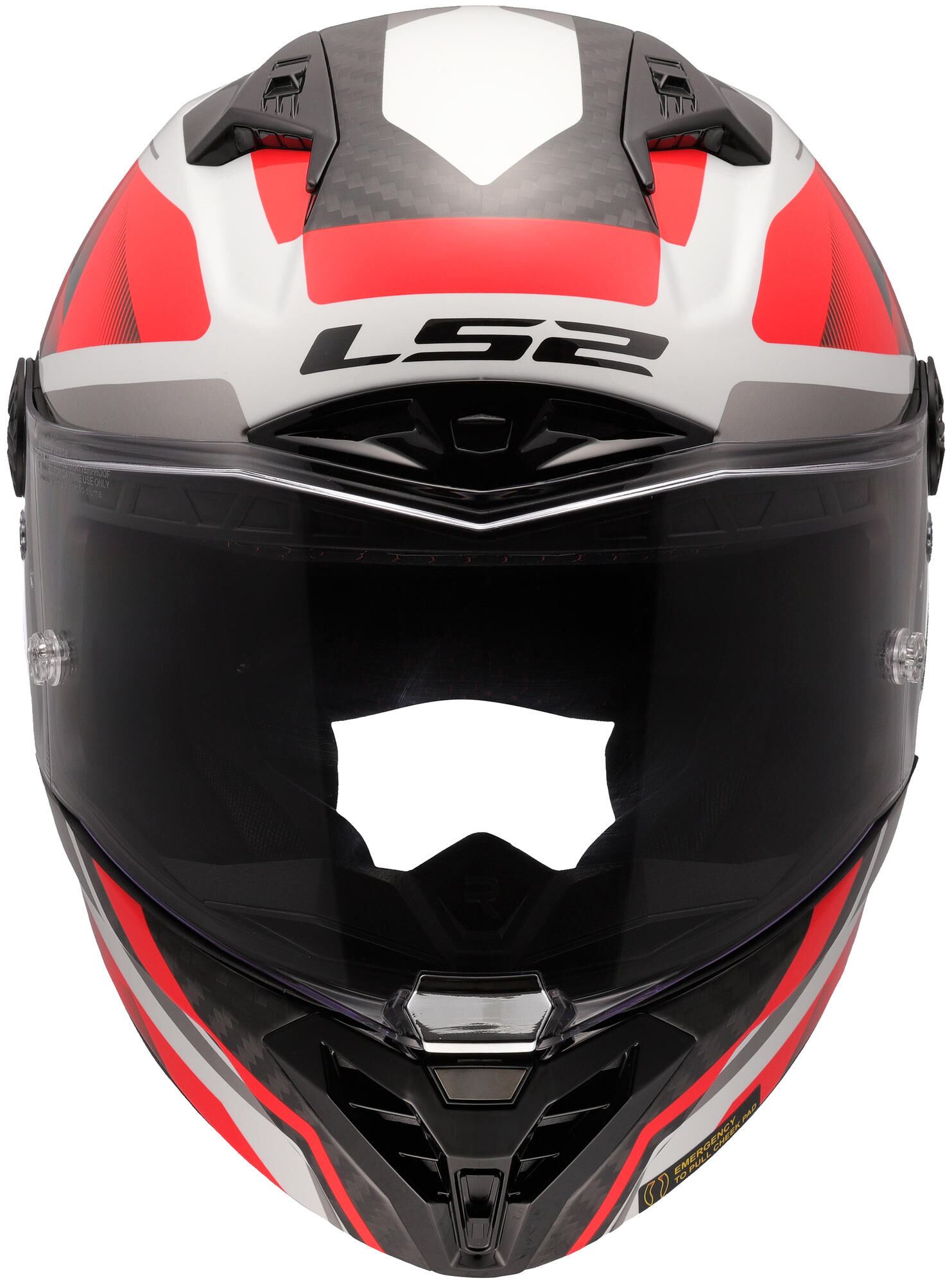 LS2 integraalhelm ff805 thunder carbon gp diamond helmet ff805 thunder gp raute s white/red
