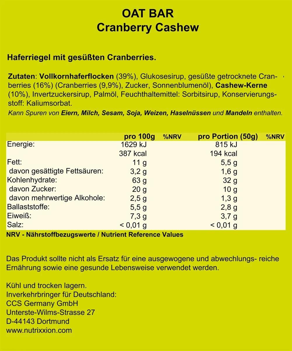 NUTRIXXION_Energieriegel Nahrungsergänzung