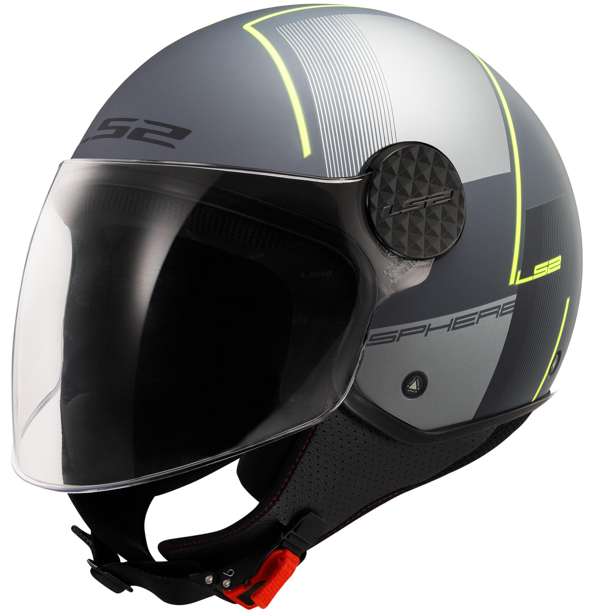 LS2 jethelm "of558 sphere lux ii stevig" helmet of558 sph. lux ii firm m tit./yel. afbeelding