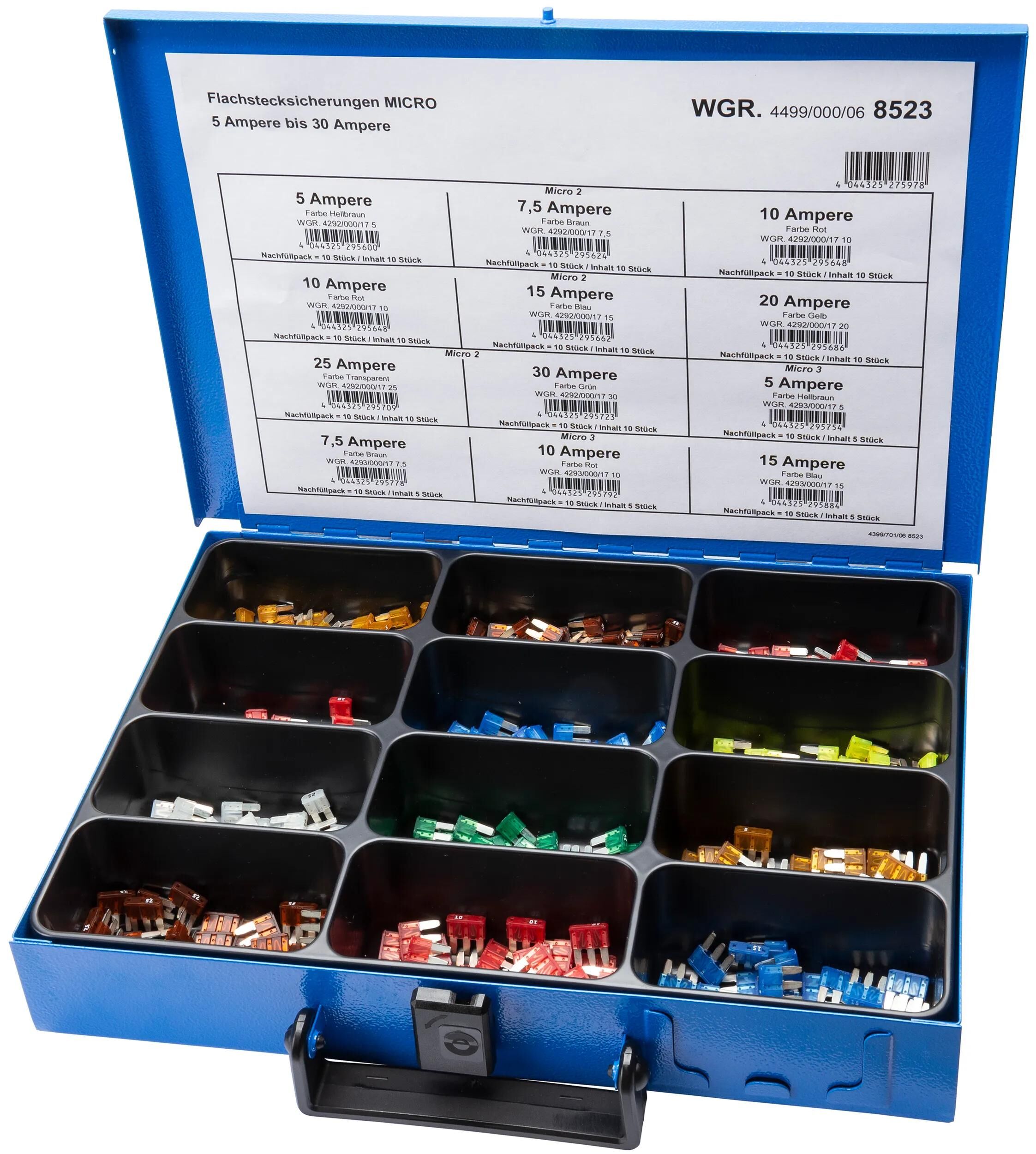 _Flachstecksicherungssortiment Flachstecksicherungen,Sicherungen