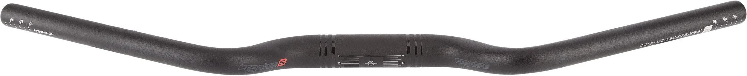 Ergotec stuur m-bar 31,8 700mm rise 44mm sl6 mat zwart afbeelding 1