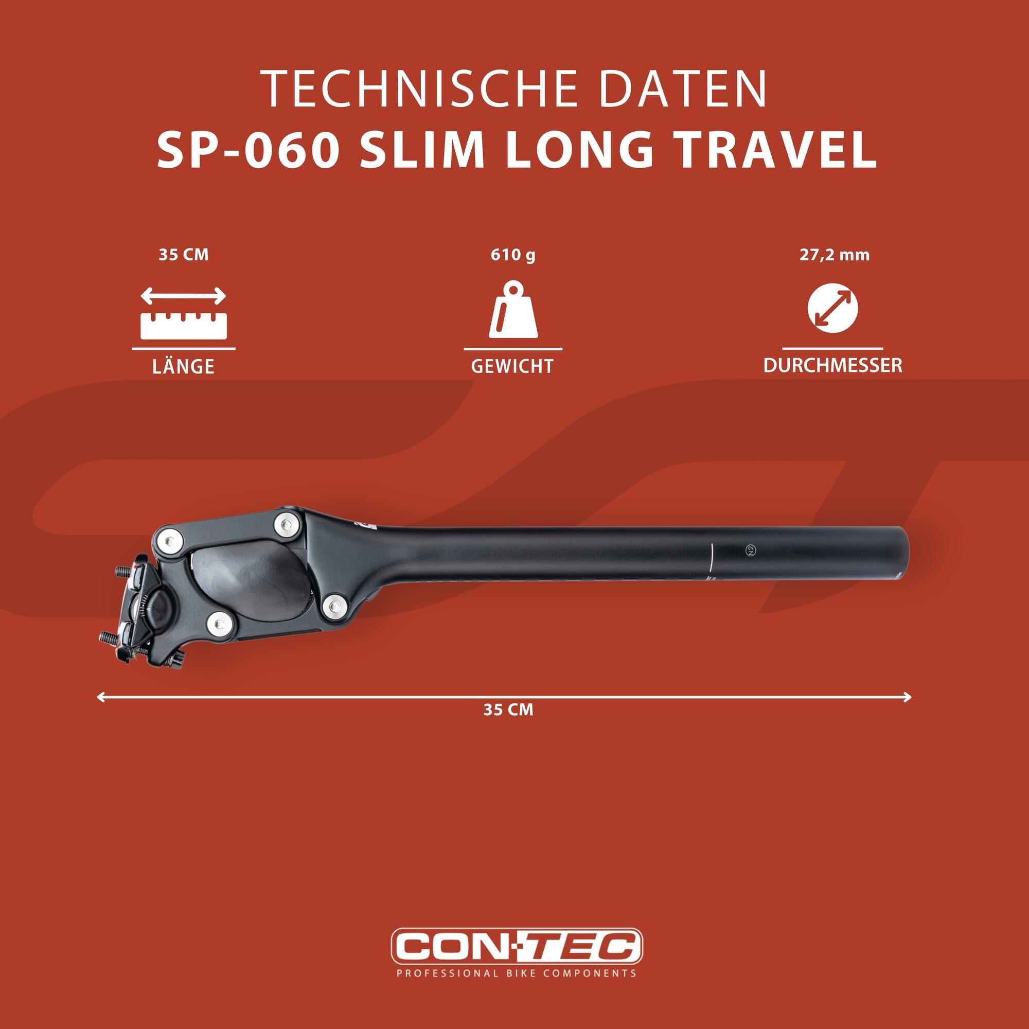 CONTEC Parallelogramm Suspension Seatpost "SP-060 Slim Long Travel"