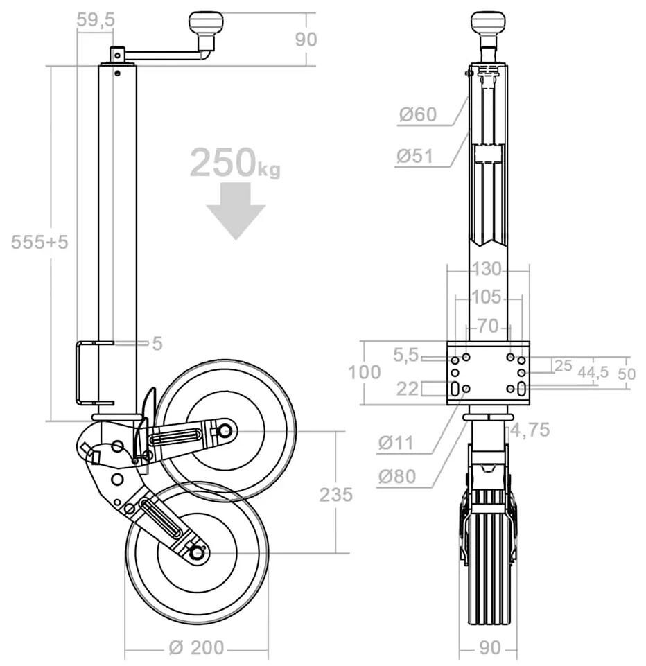 NB PARTS_Stützrad Anhängerteile