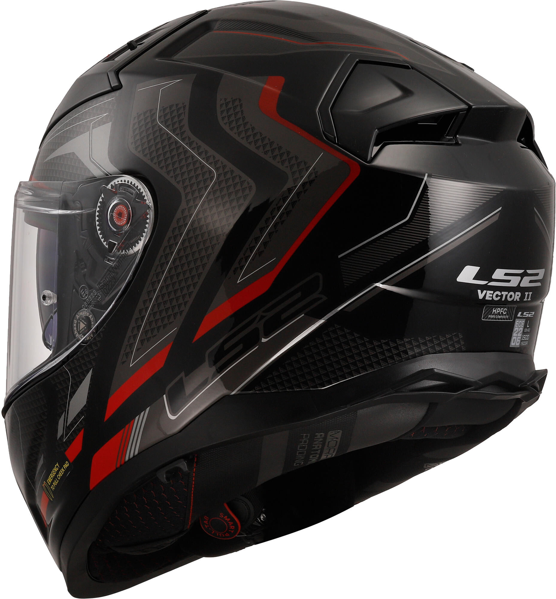 LS2 integraalhelm "ff811 vector ii alizer helmet ff811 vect. ii alizer xxl black/red afbeelding