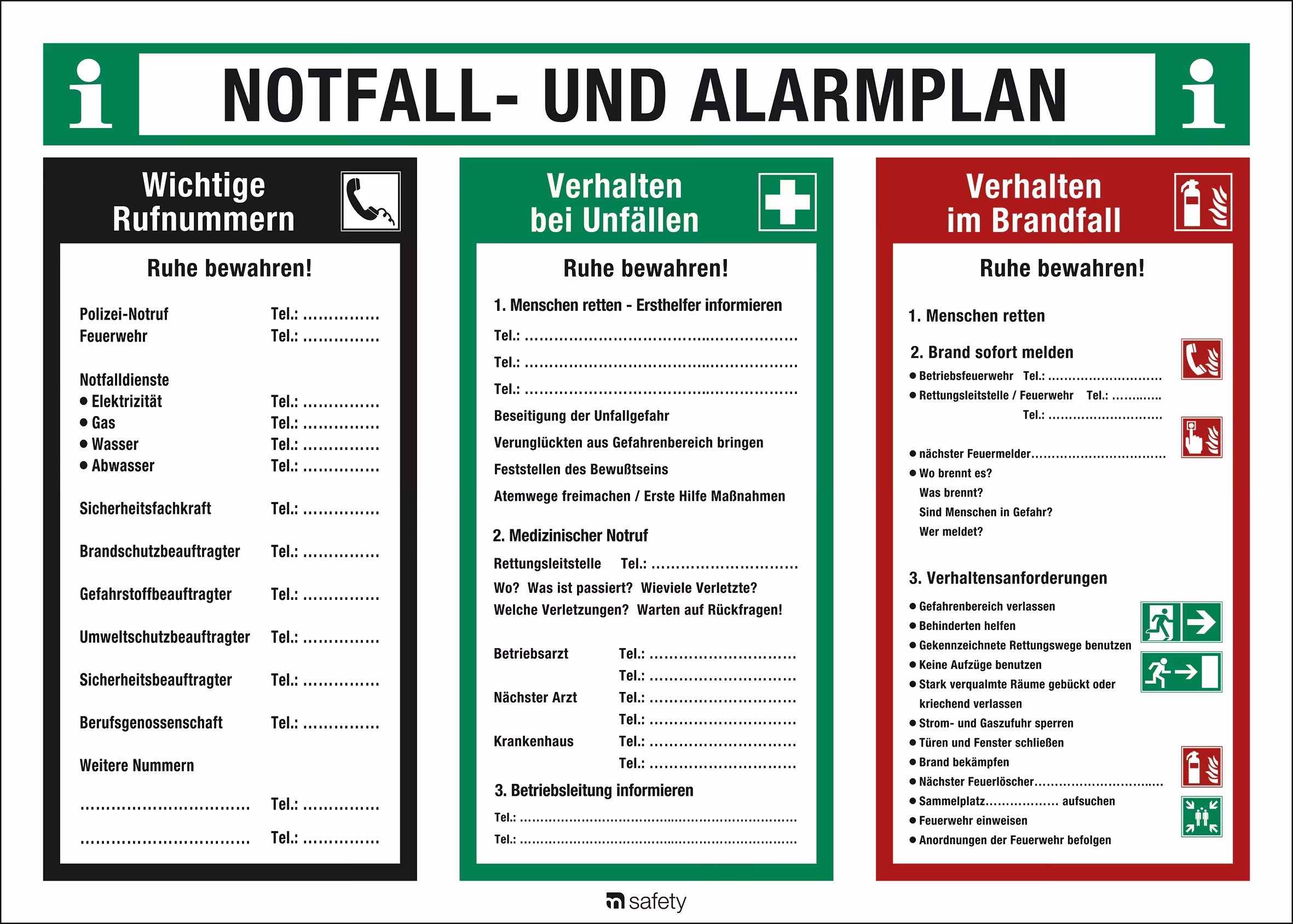 Marahrens_Sicherheitsaushang Hinweis-, Kennzeichnungsschilder