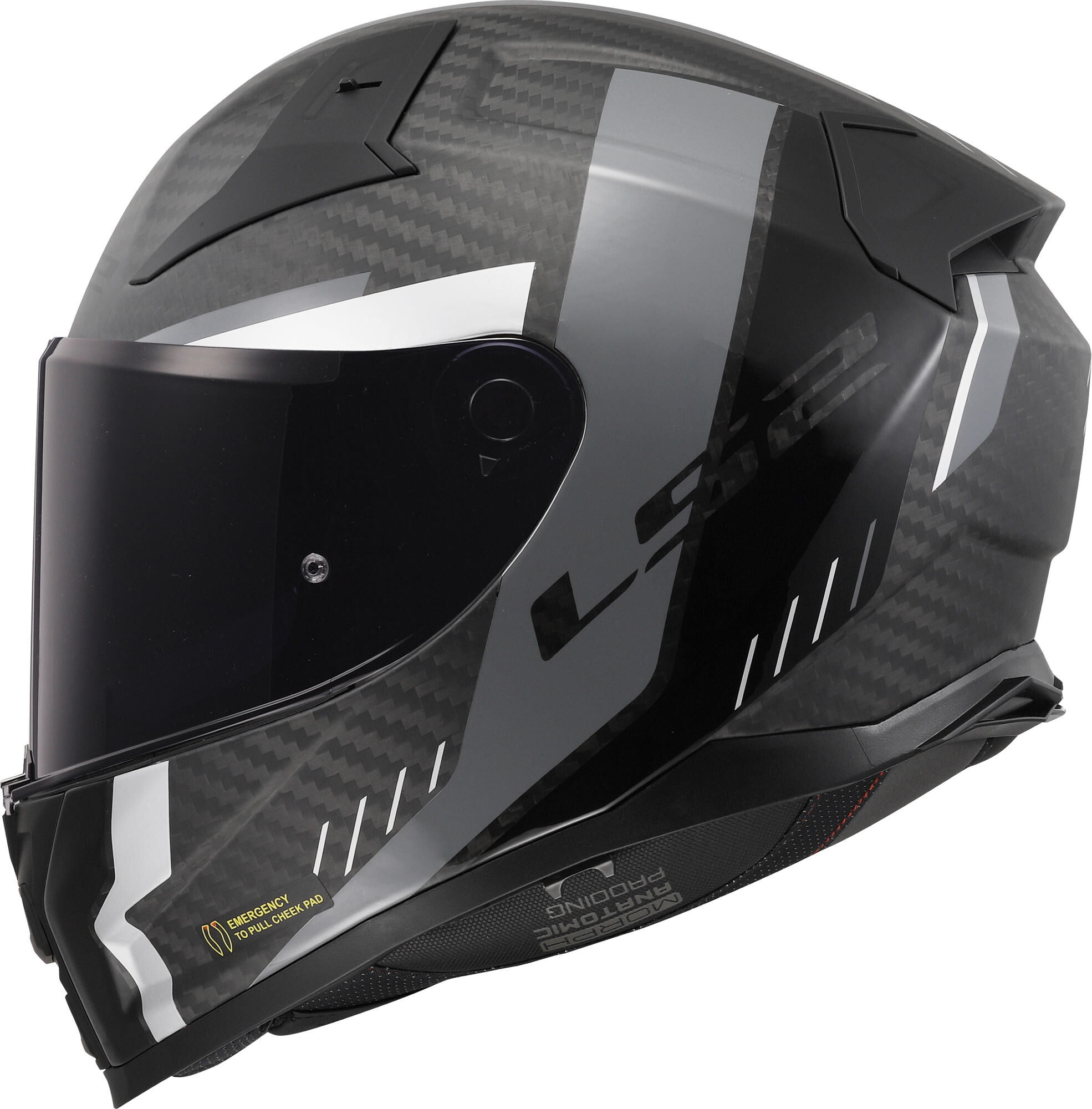 LS2 integraalhelm "ff811 vector ii carbon grid". helmet ff811 vector ii carb.grid xxl bl./grey afbeelding