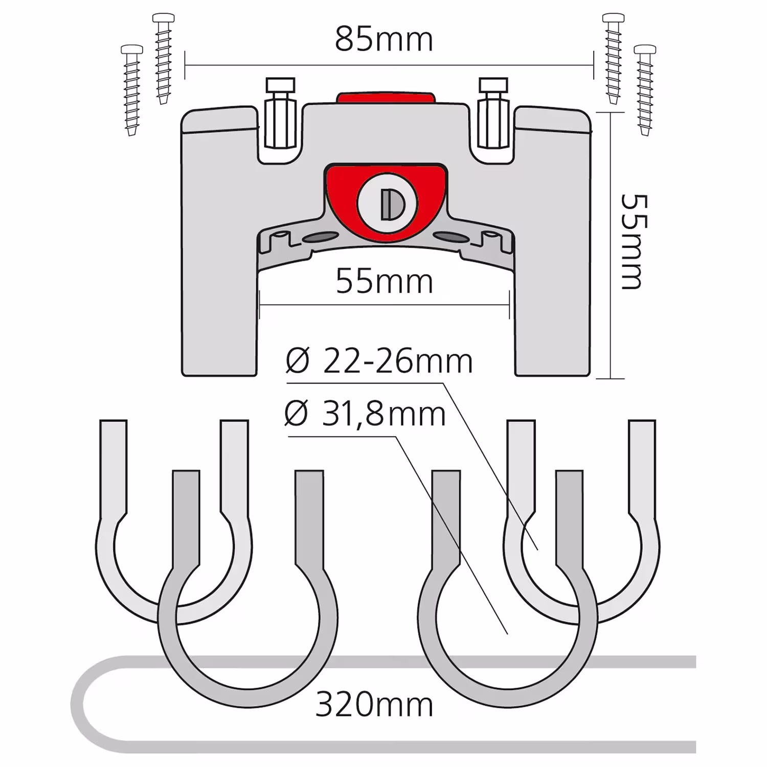 KLICKfix_Lenkeradapter Korbhalter,Taschenhalter,Korbbefestigung