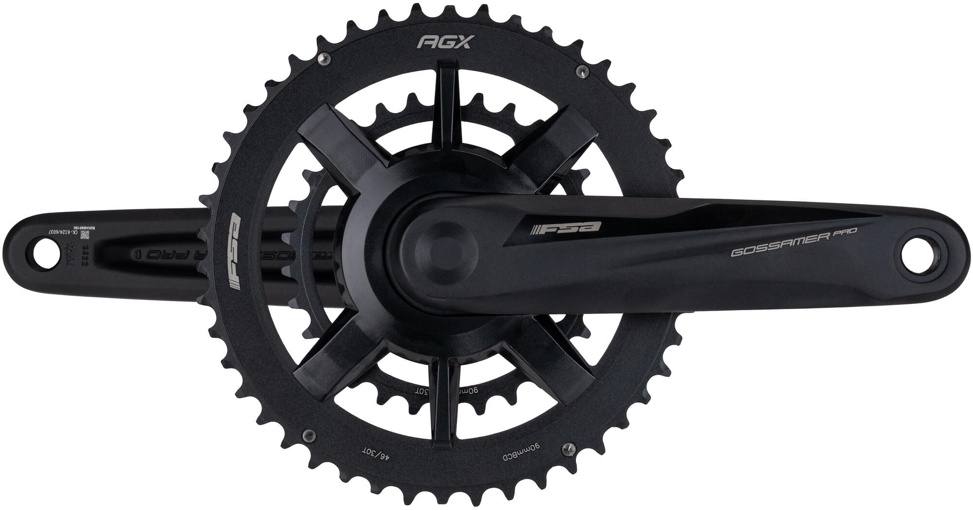 Pédalier FSA Gossamer Pro 2x 50/34T - Longueur 170 Mm - Axe BB386EVO - Noir