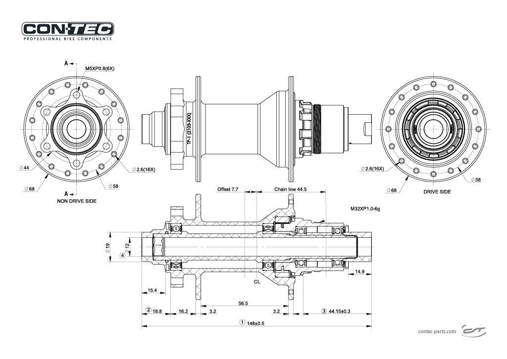 _Hinterradnabe Kassettennaben,H.R.-Naben,Naben H.R.