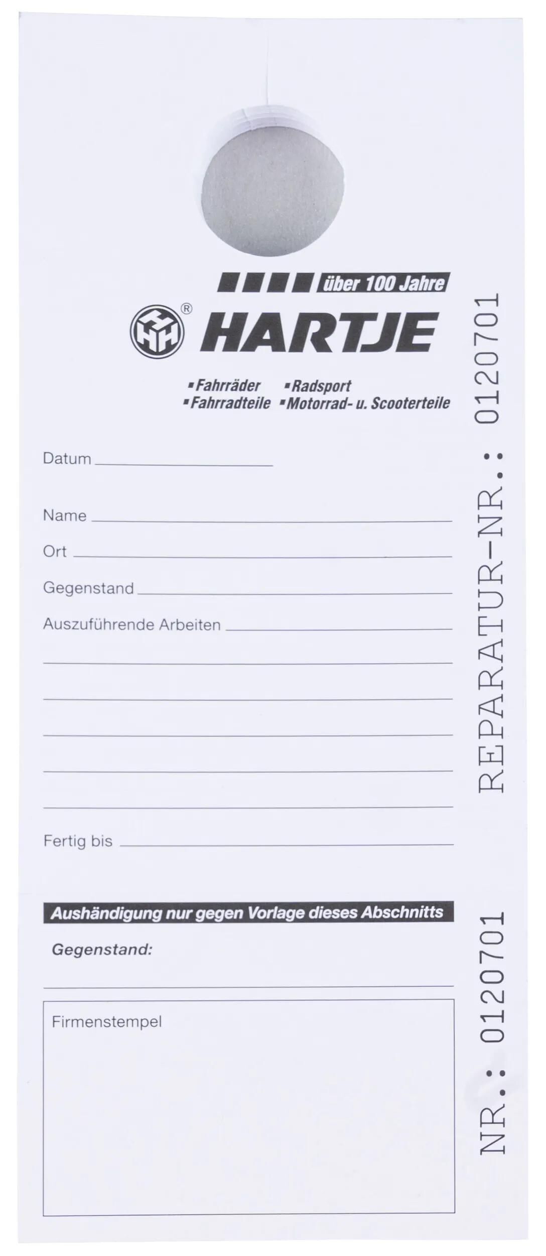 Hermann Hartje KG_Reparaturkarten Reparaturkarten,Werbemittel