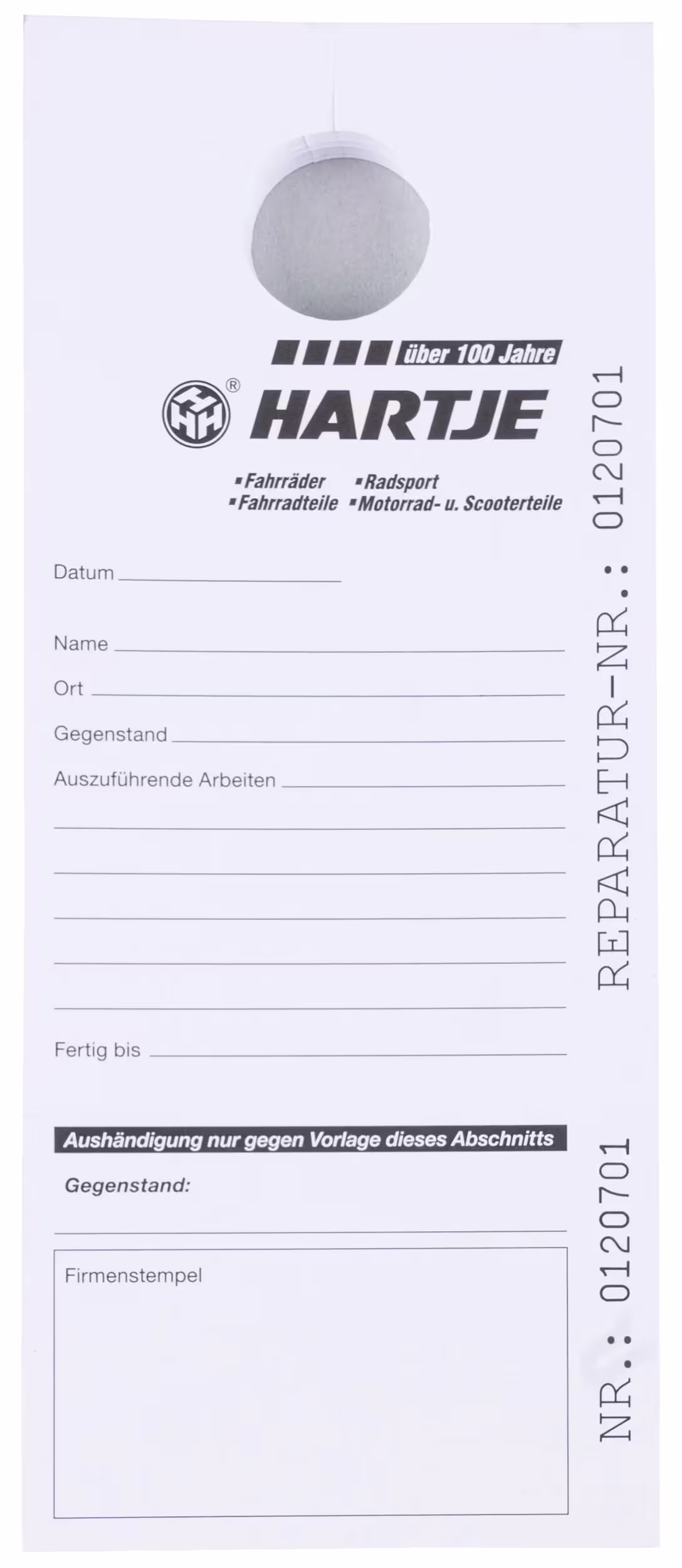 Reparaturkarten,Werbemittel