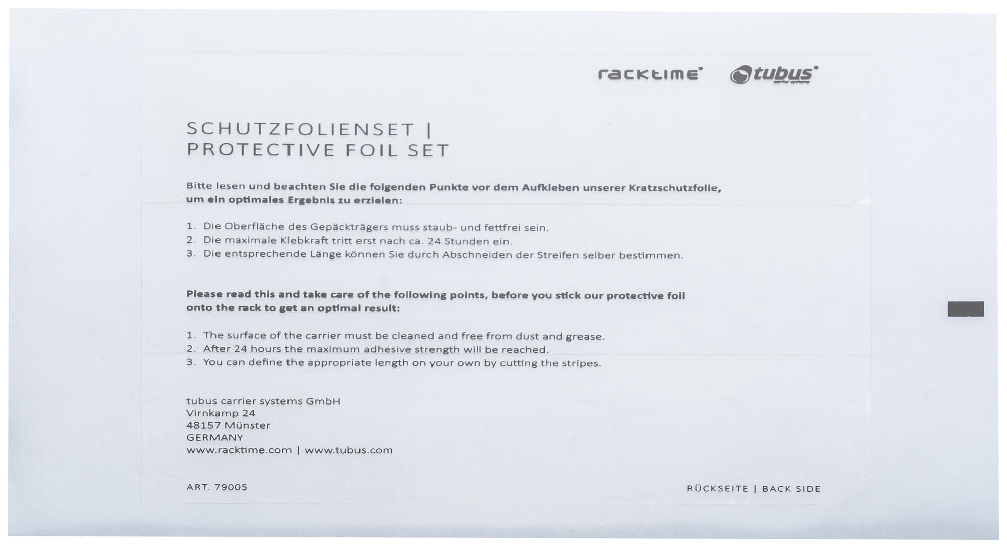 _Schutzfolie Gepäckträger - Ersatz / Zubehör