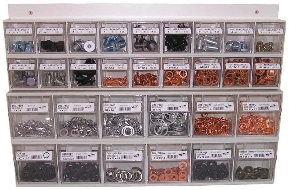 Dresselhaus_Wandregal Dichtring-Sortimente,Ölablassschrauben