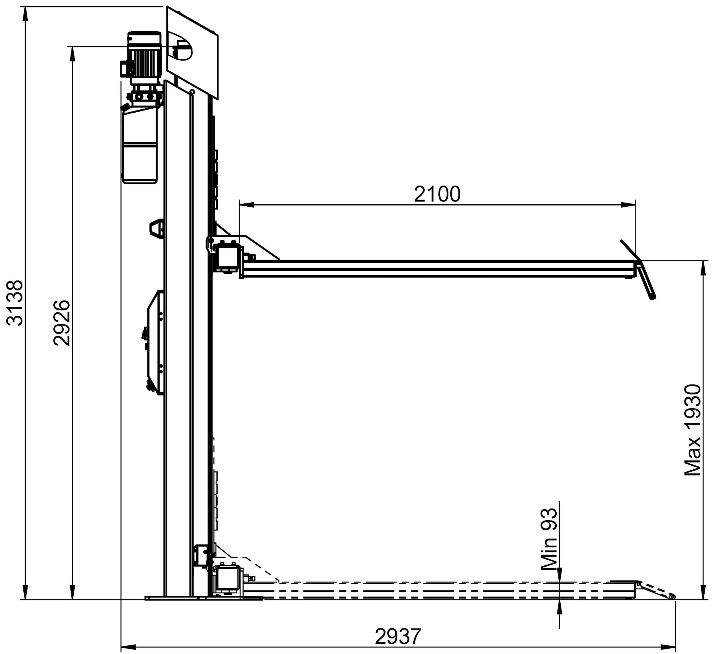 _1-Säulen-Hebebühne Hebebühnen