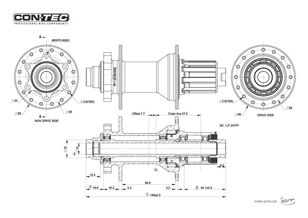_Hinterradnabe Kassettennaben,H.R.-Naben,Naben H.R.