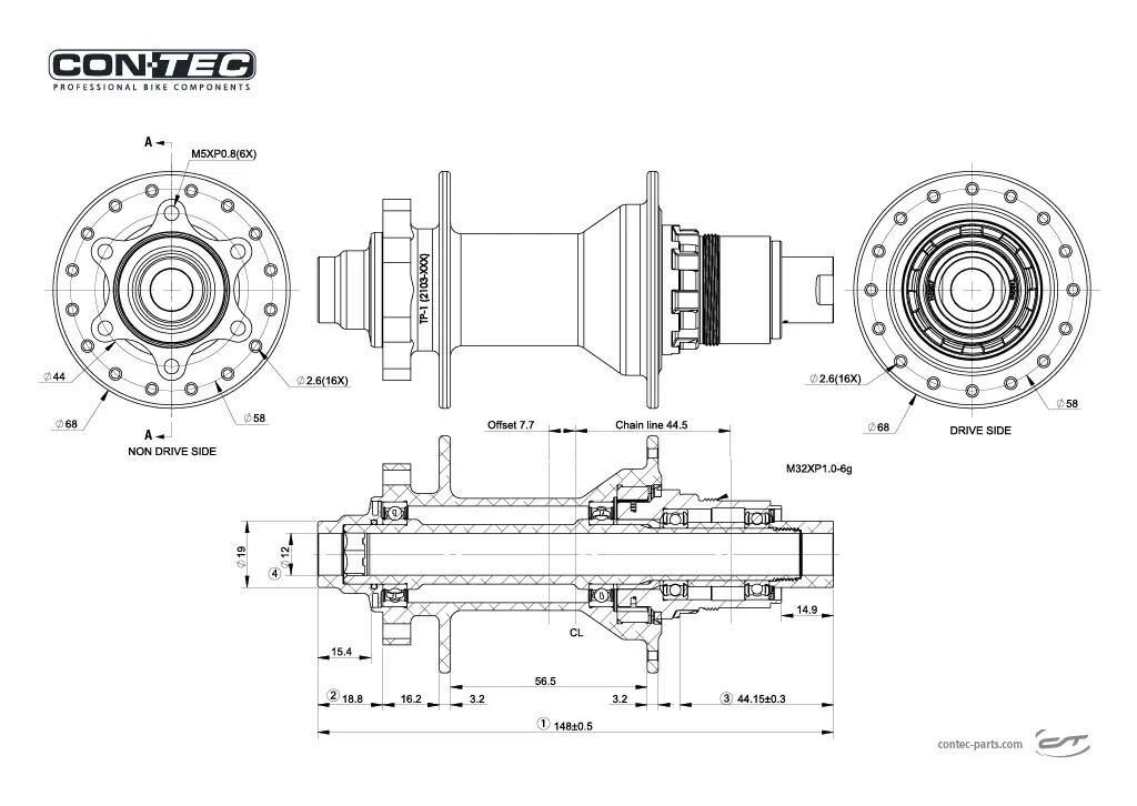 _Hinterradnabe Kassettennaben,H.R.-Naben,Naben H.R.