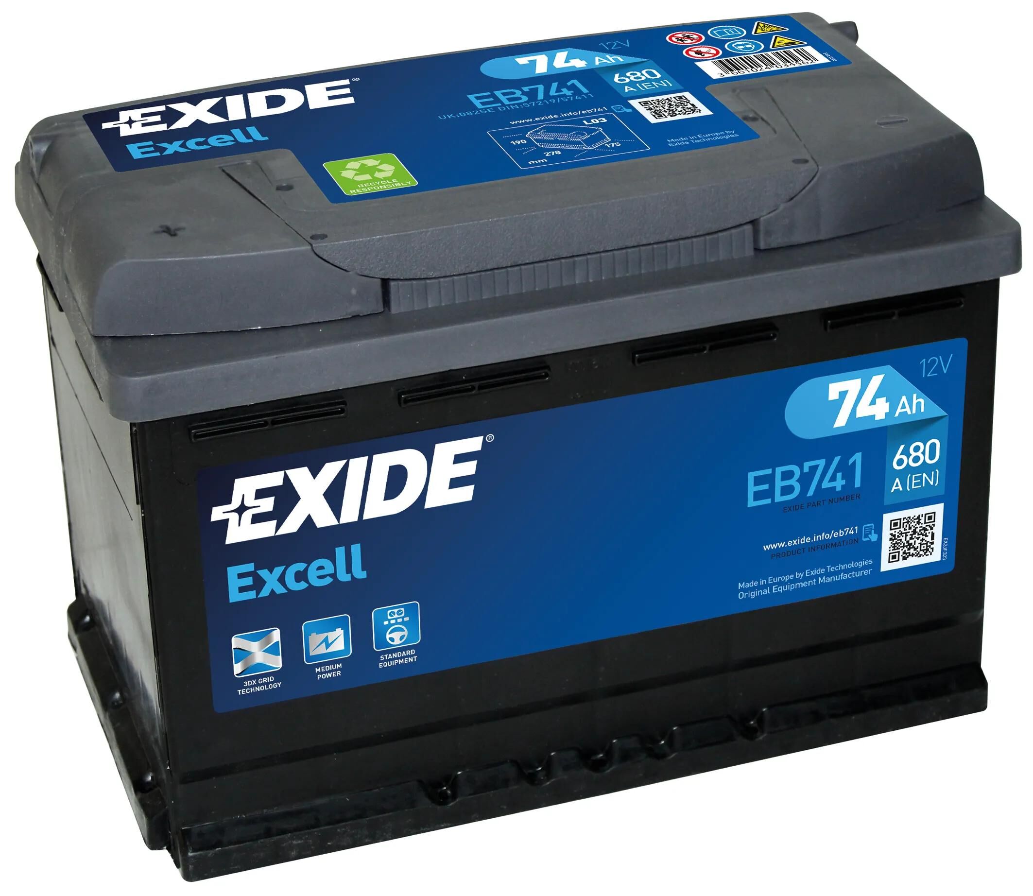 EXIDE_Starterbatterie Starterbatterien,Batterien