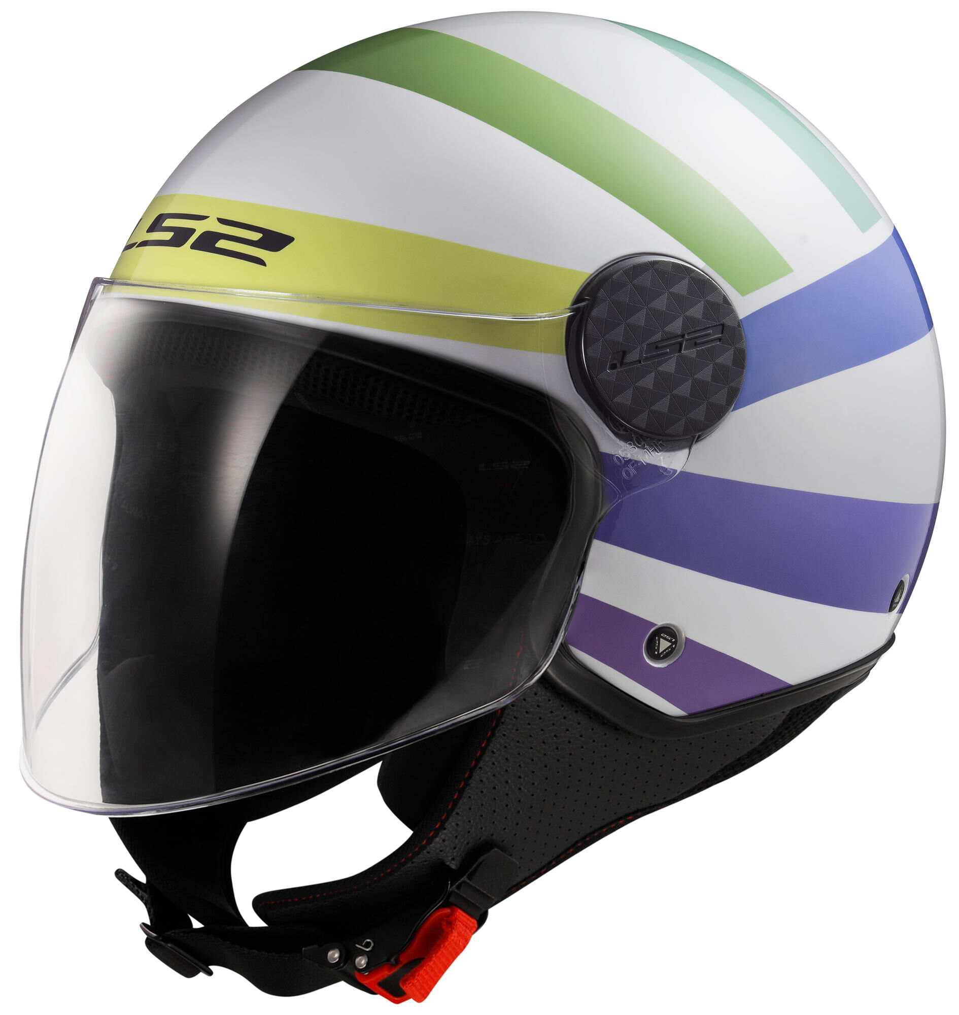 LS2 jet helm "of558 sphere lux ii swirl" helmet of558 sph. lux ii swirl s white/colorful afbeelding