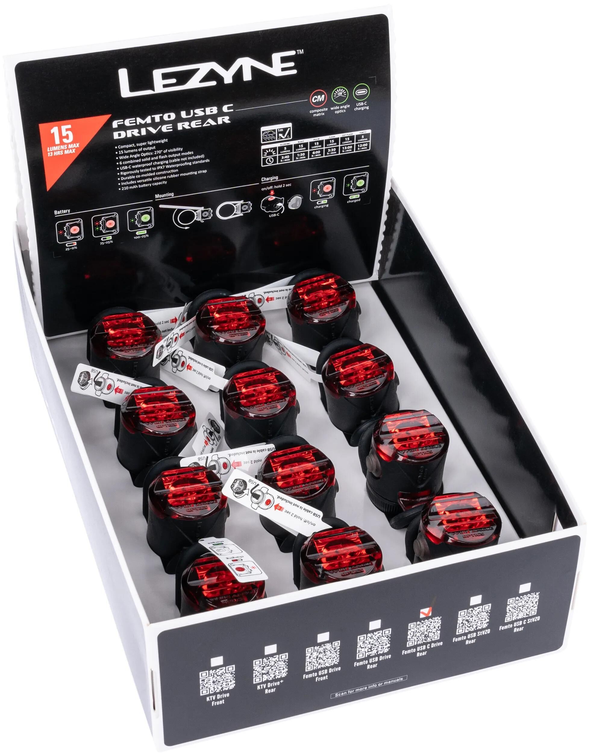 LEZYNE_Rücklicht Batterieleuchten, rot,Rückleuchten,Rücklichter