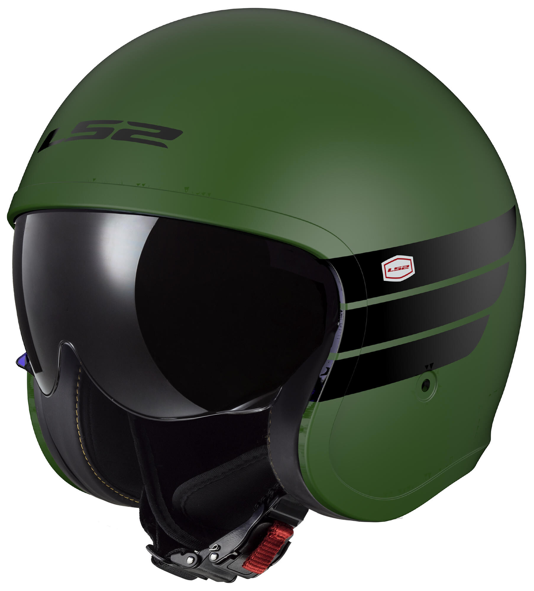 LS2 jet helm "of599 ii spitfire retro" helmet of599 spitf.ii retro xl green/black afbeelding