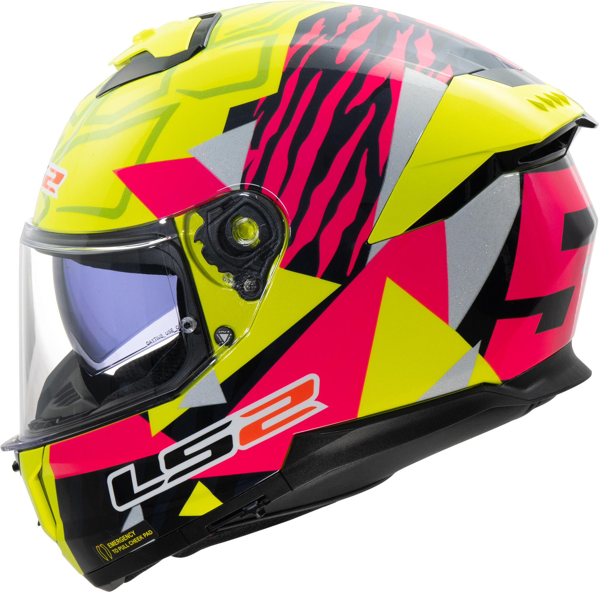 LS2 integraalhelm "ff808 stream ii tiger". helmet ff808 stream ii tiger s yel./pink afbeelding