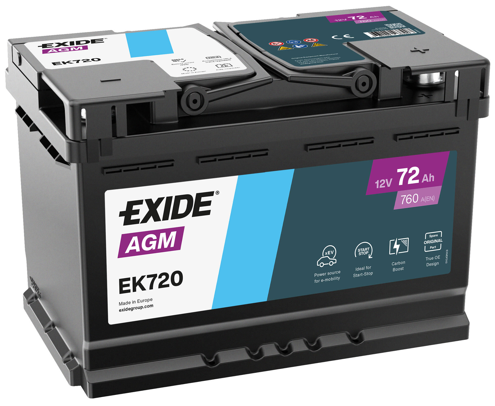 Batteria d'avviamento EXIDE "Dispositivo d'avviamento AGM Batterien,Akkus