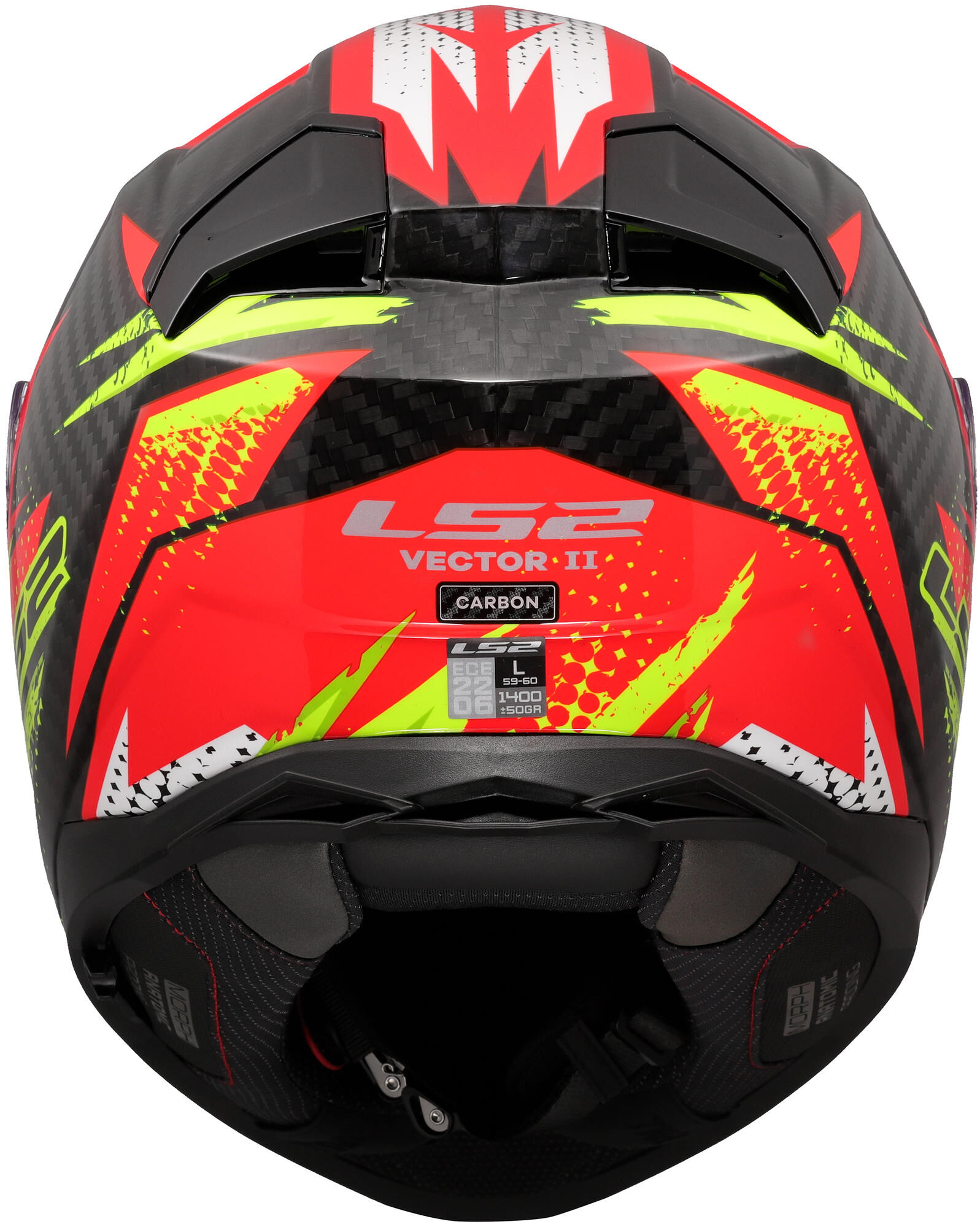LS2 integraalhelm "ff811 vector ii carbon tantic". helmet ff811 vector ii tantic s red/yellow afbeelding