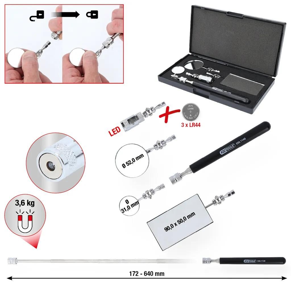 KS TOOLS_Inspektionsspiegelsatz Teleskopspiegel