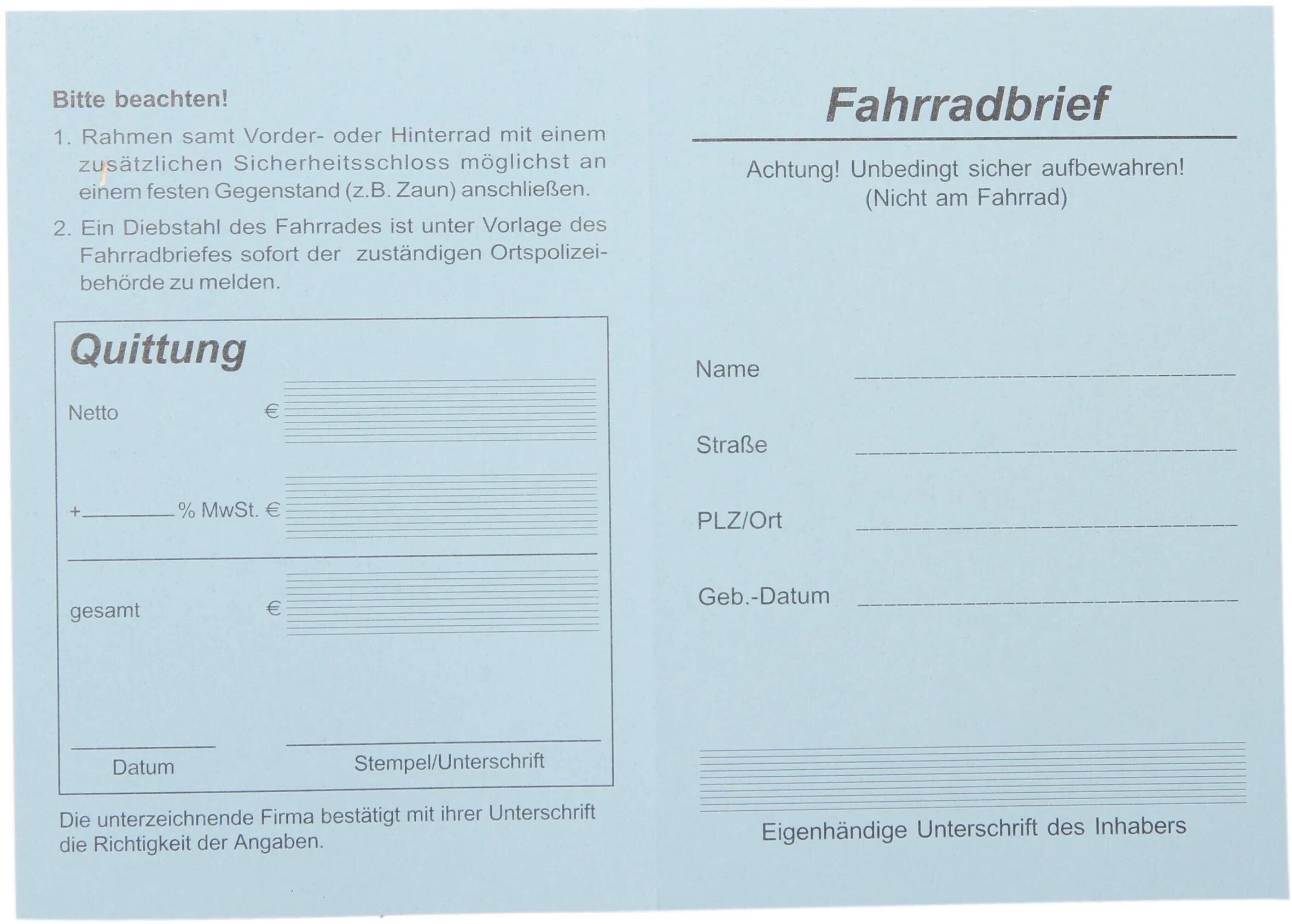 Hermann Hartje KG_Fahrradbrief Fahrradbriefe,Werbemittel