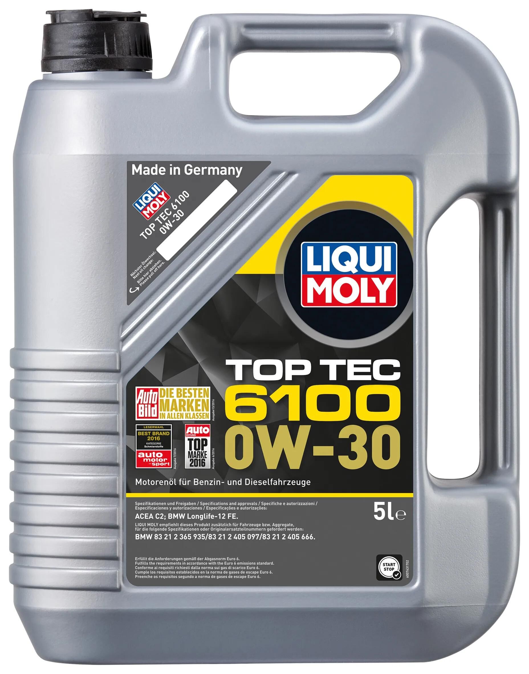 LIQUI MOLY motoröl "top tec 6100 " oil top tec 6100 5l 0w-30 afbeelding 1